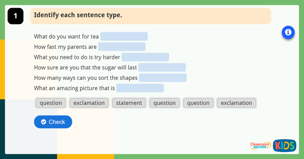 Year 2 Exclamations and Statements
