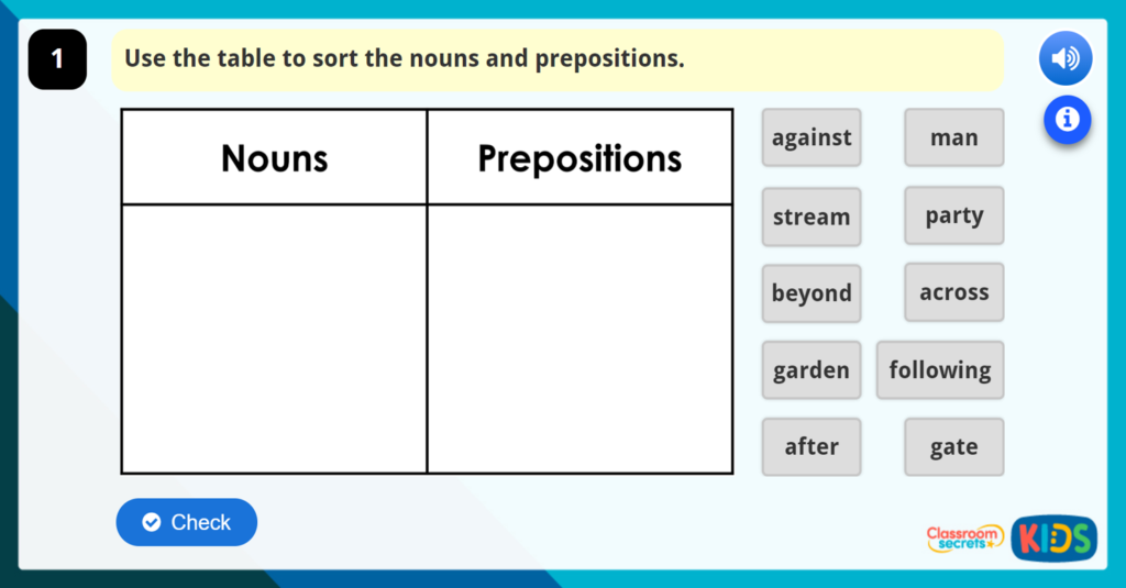 Year 3 Prepositions and Prepositional Phrases
