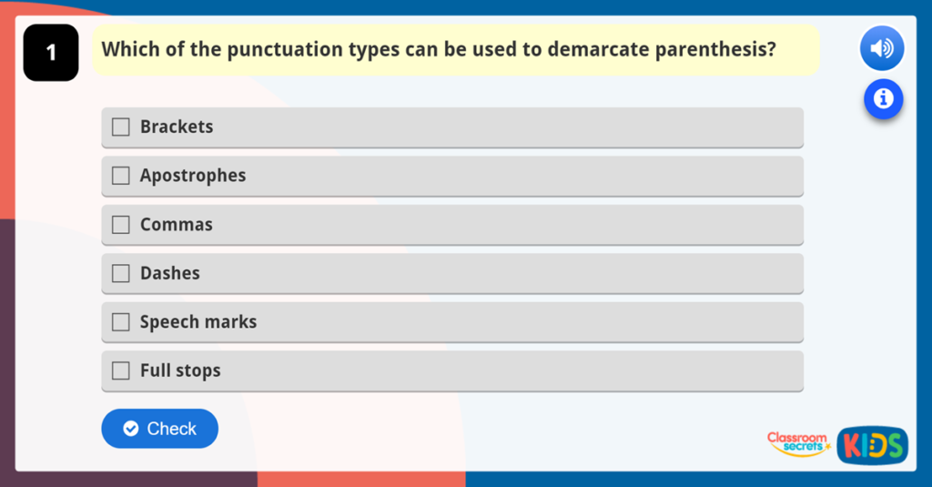Year 5 Recognising Parenthesis