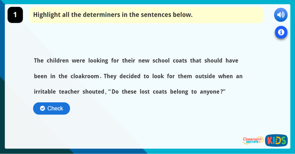 Year 4 Determines and Prepositional Phrases