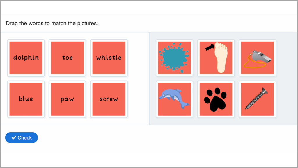 Phase 5 Match Words Game