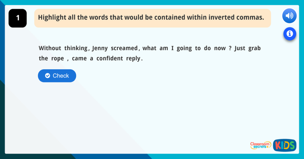Year 3 GPS Punctuating Direct Speech