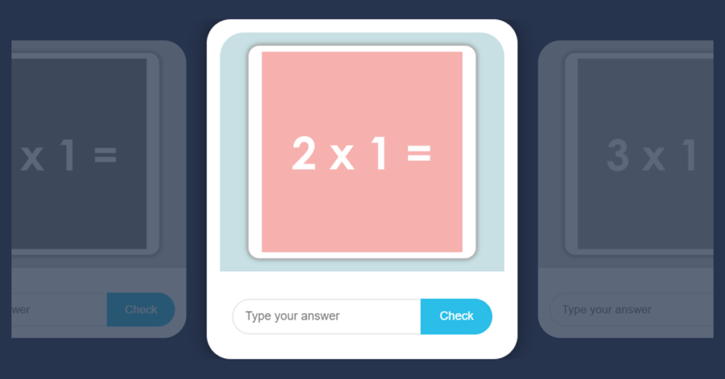 1 Times Table Game with Flash Cards