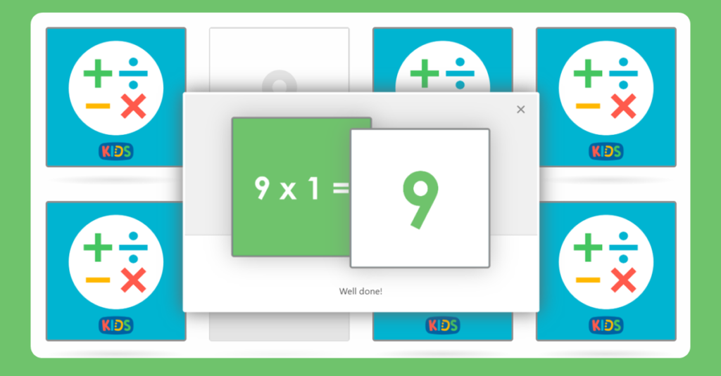 1 Times Table Memory Card Game