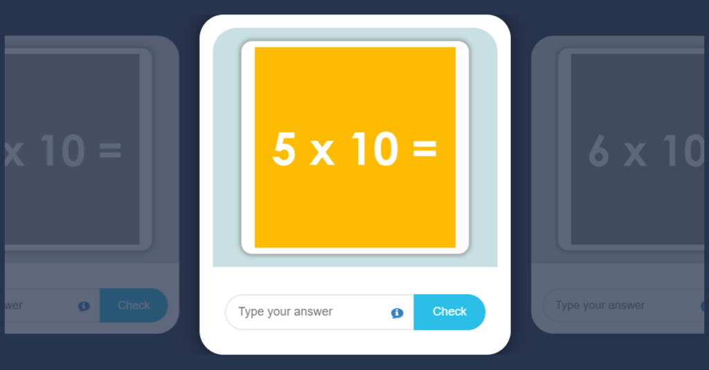 10 Times Table Game with Flash Cards