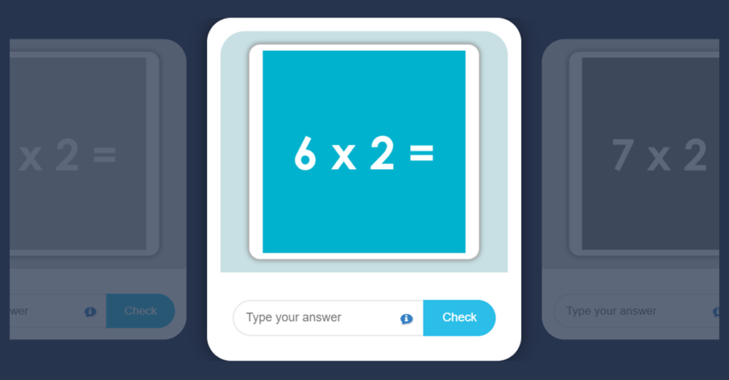 2 Times Table Game with Flash Cards