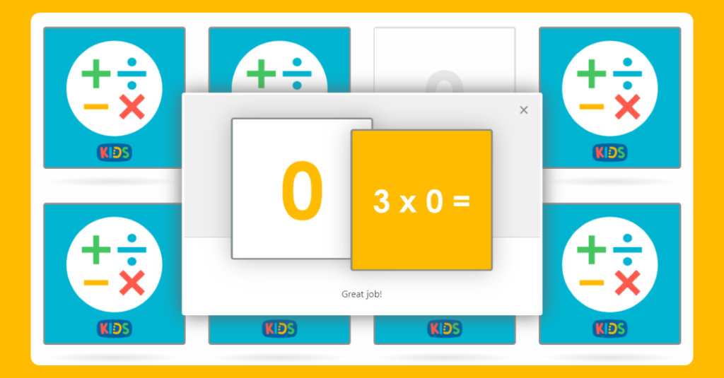 3 Times Table Memory Card Game