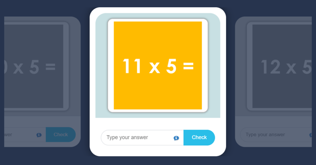 5 Times Table Game with Flash Cards