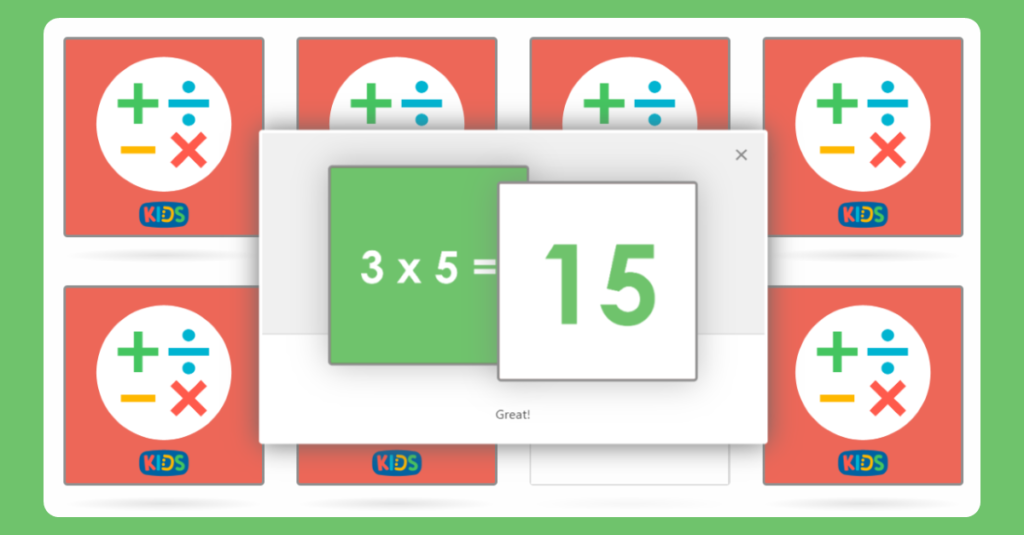 5 Times Table Memory Card Game