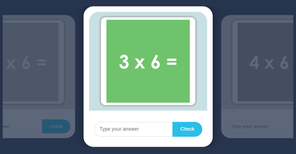6 Times Table Game with Flash Cards