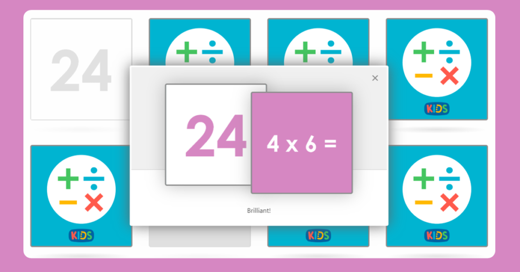 6 Times Table Memory Card Game