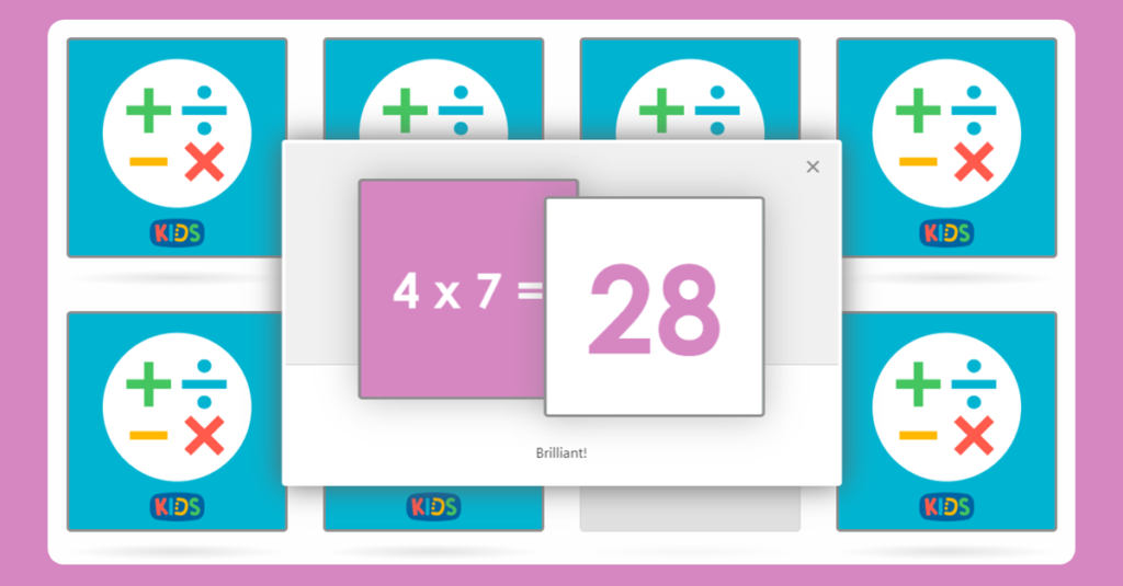 7 Times Table Memory Card Game