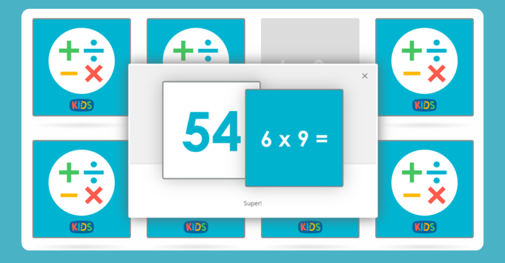 9 Times Table Memory Card Game