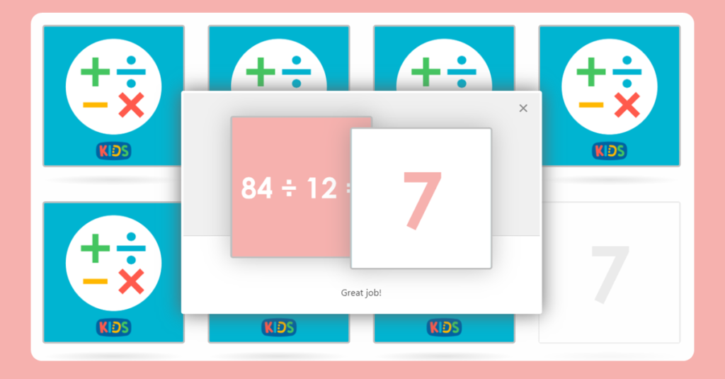 Year 4 Mixed Division Memory Card Game
