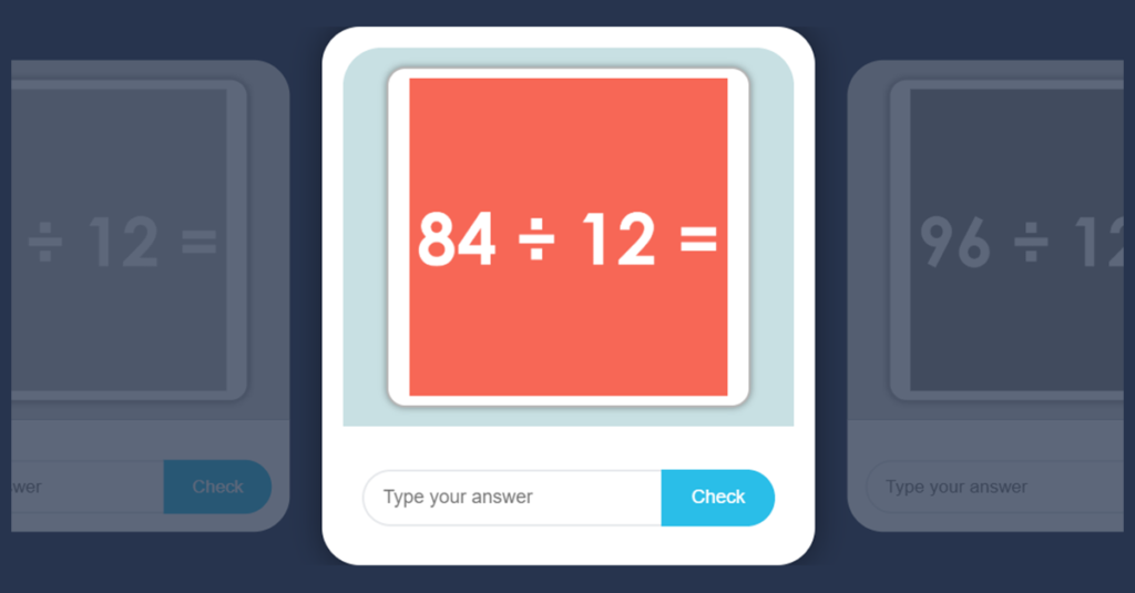 Divide by 12 Game with Flash Cards