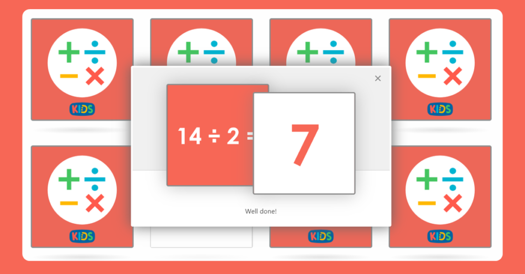 Divide by 2 Memory Card Game