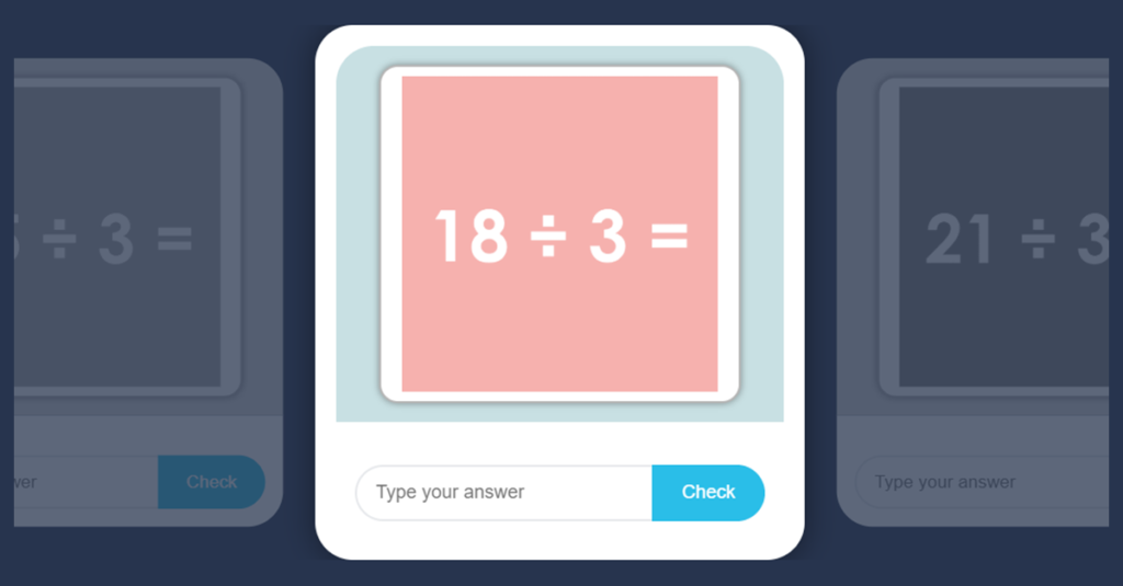 Divide by 3 Game with Flash Cards