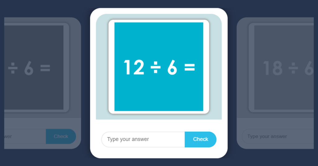 Divide by 6 Game with Flash Cards