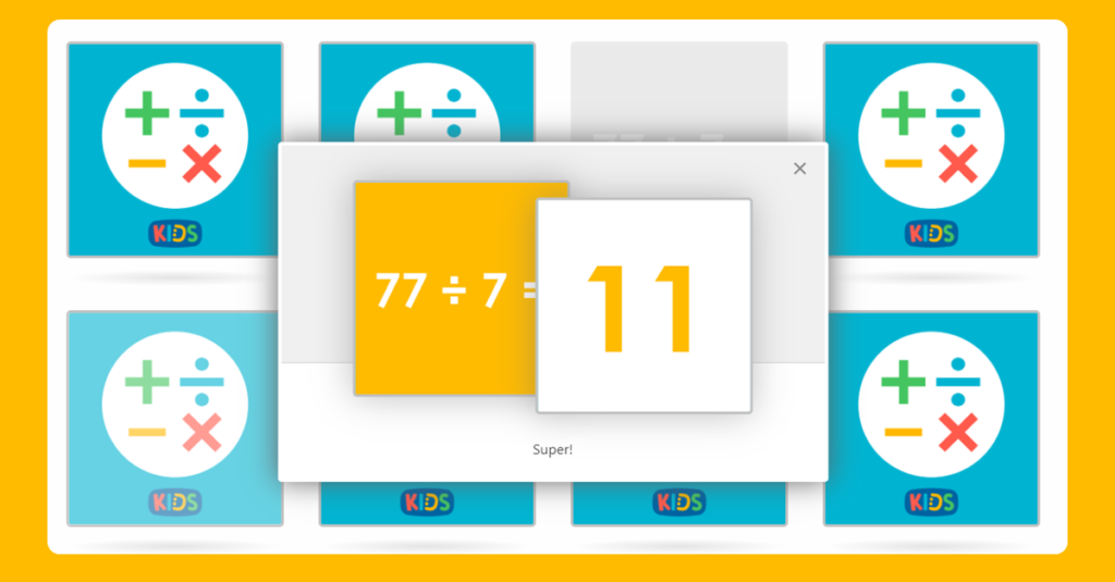 Divide by 7 Memory Card Game