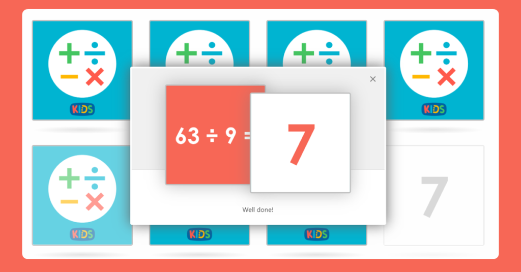 Divide by 9 Memory Card Game