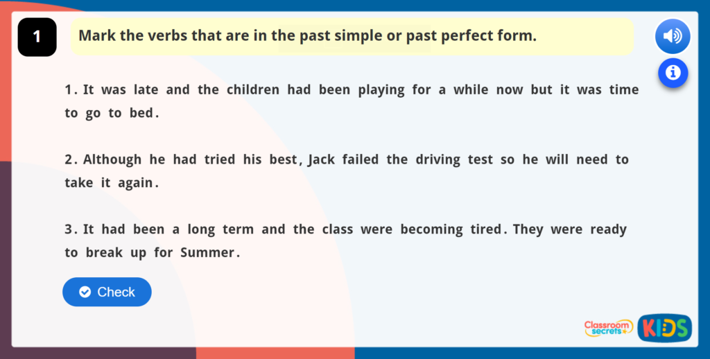 Year 5 Tenses Online Learning Games