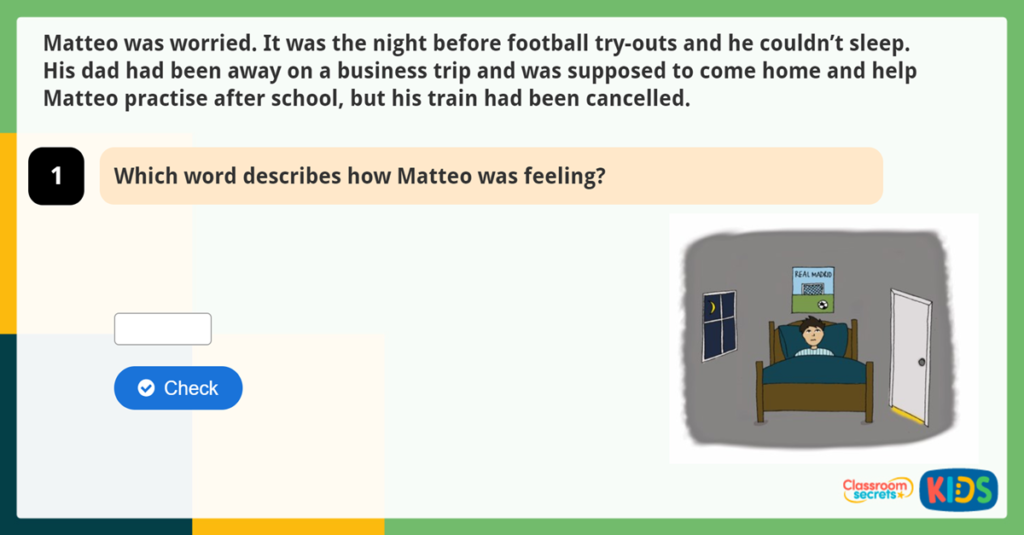 Year 2 Football Reading Comprehension Fiction Go Matteo