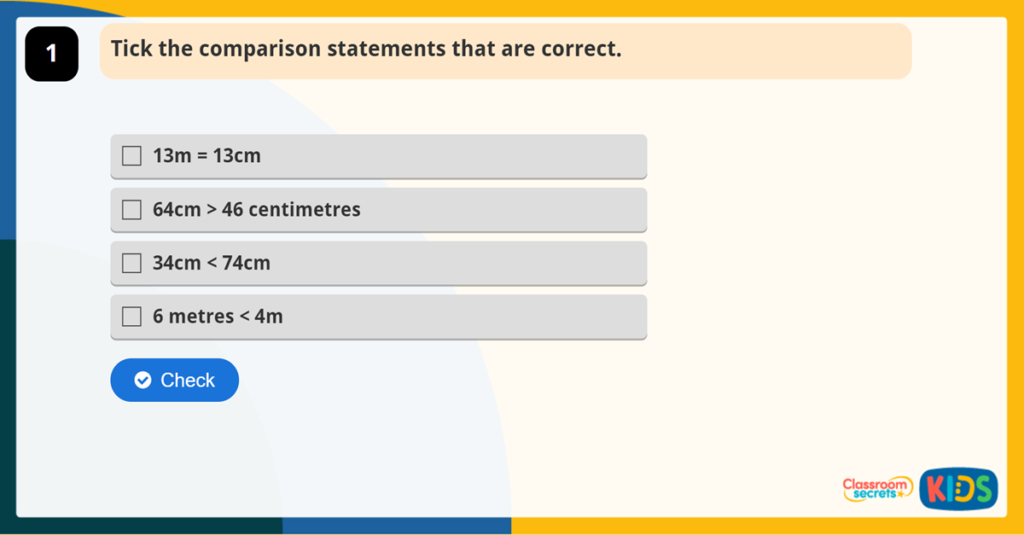 Year 2 Compare Lengths