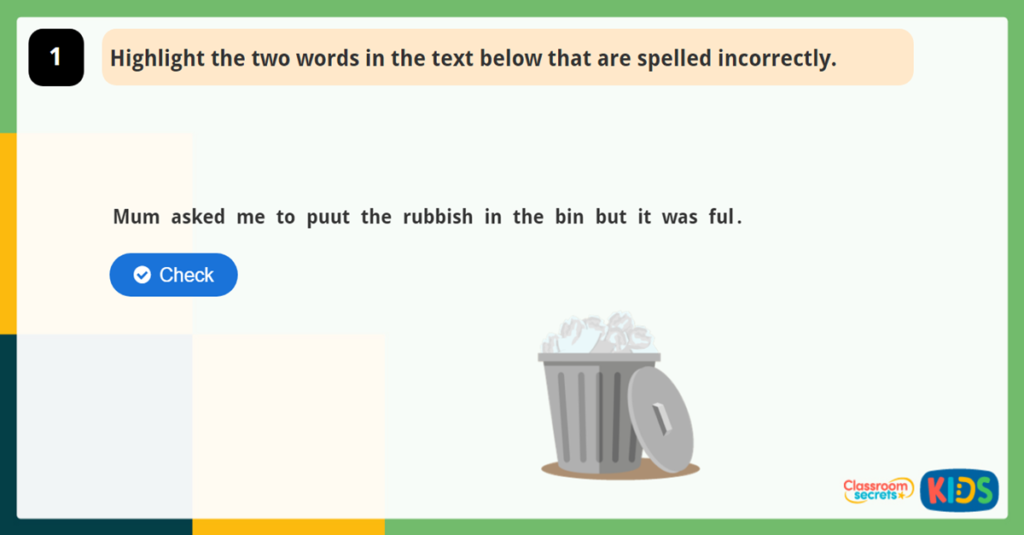 Year 1 Spelling Game 1