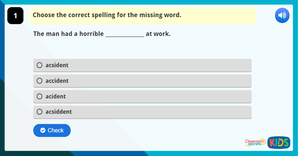 Common Exception Words Set 1 Year 3 and Year 4