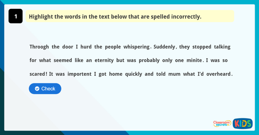 Year 3 and Year 4 Spelling Game 4