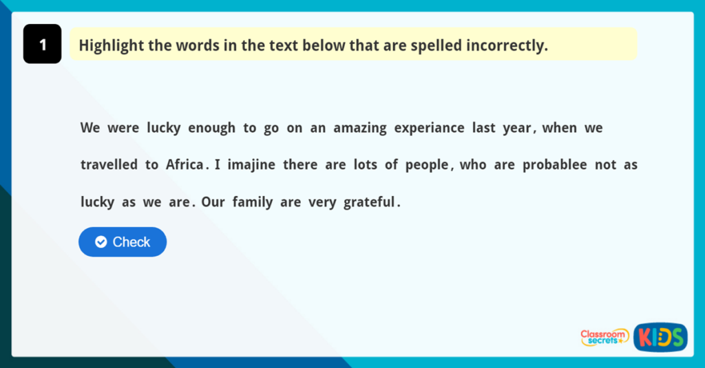 Year 3 and Year 4 Spelling Game 5