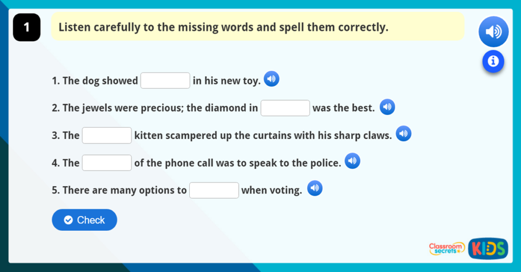 Year 3 and 4 Spelling Activity 10