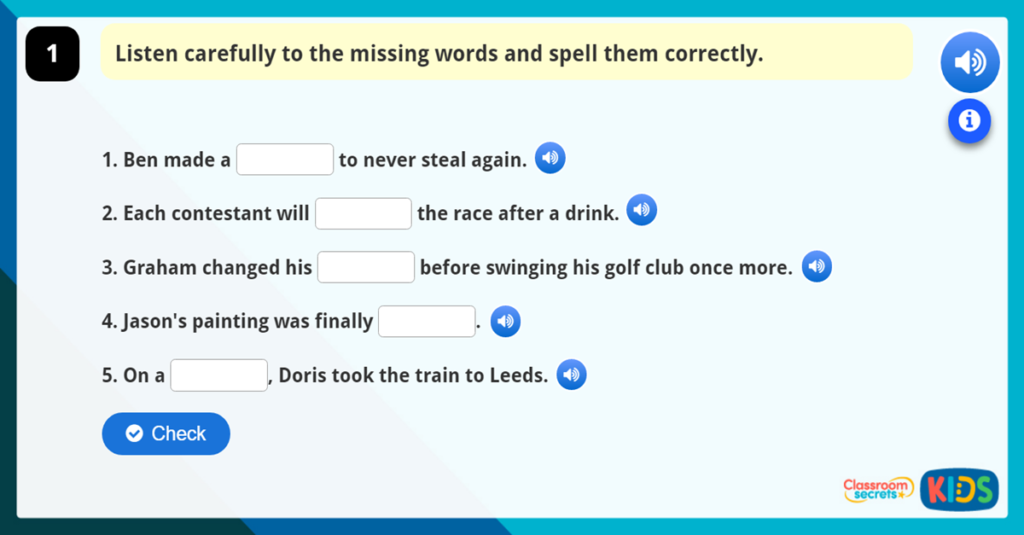 Spellings Online Learning