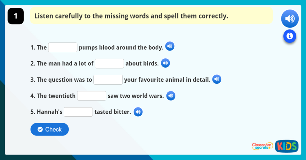 Spelling Sentences Year 3