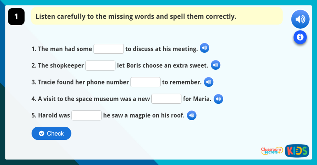 Year 3 and 4 Spelling Activity 9