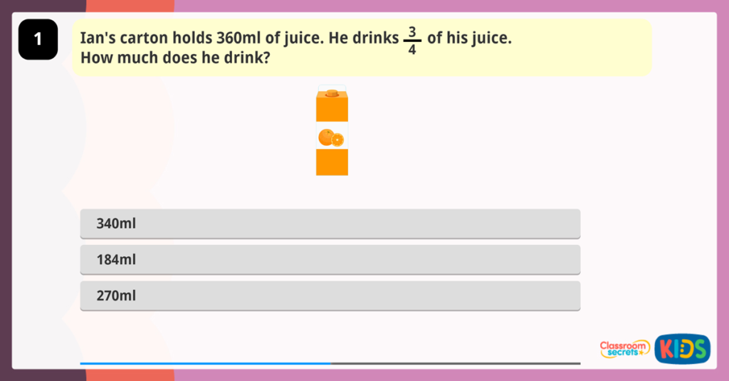 Year 3 Fractions of an Amount