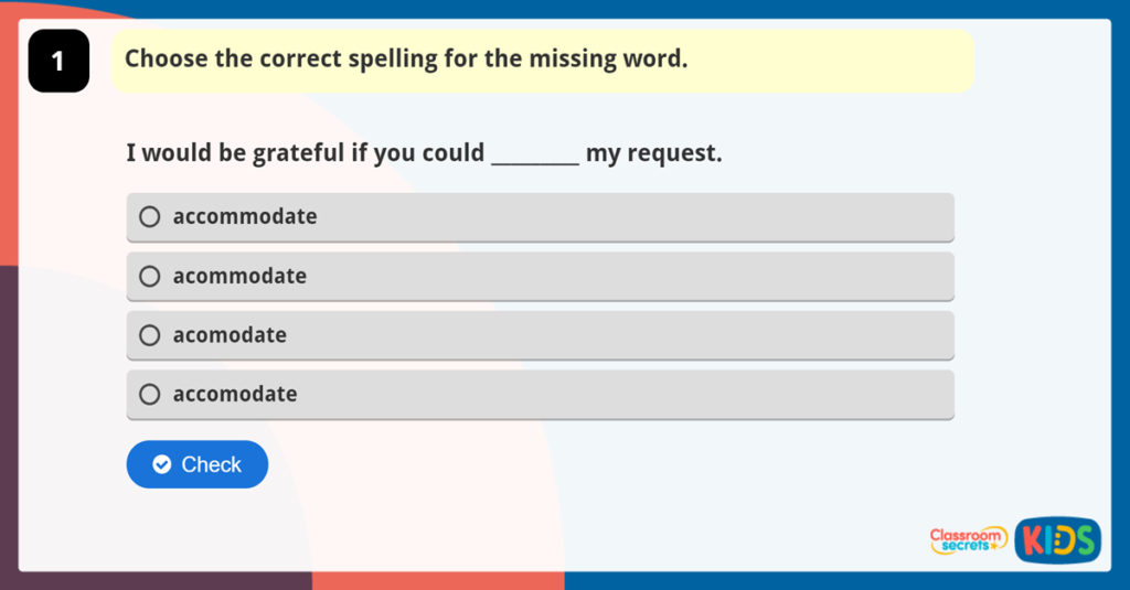 Common Exception Words Set 1 Year 5 and Year 6