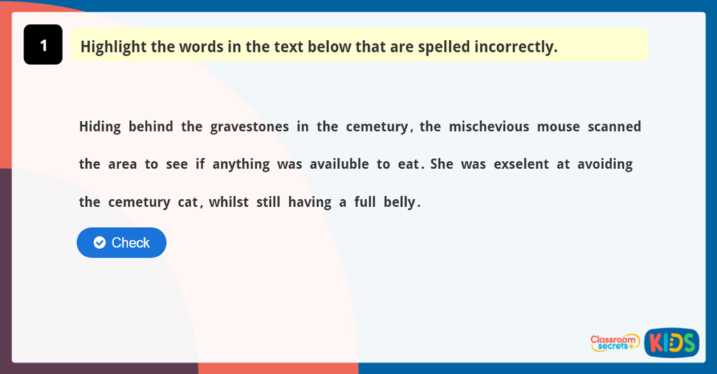 Year 5 and Year 6 Spelling Game 4