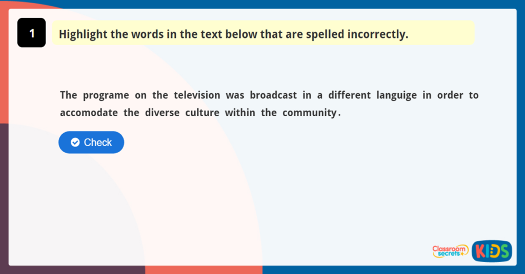 Year 5 and Year 6 Spelling Game 8