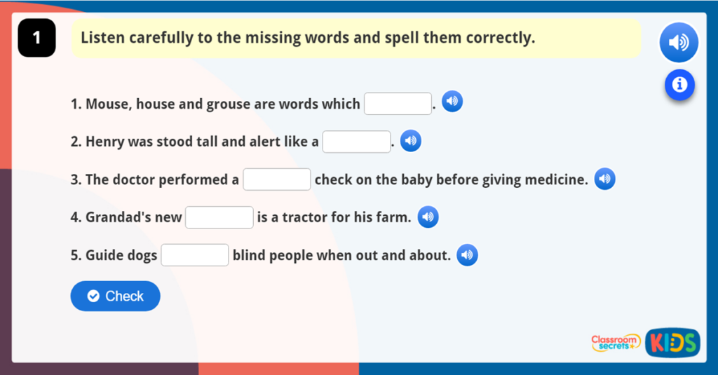 Spellings online Learning