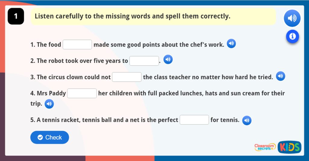 Year 5 and 6 Spelling Activity 8