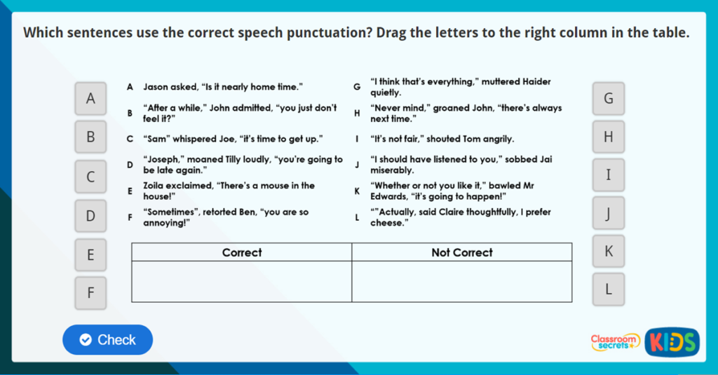 Year 3 Speech Punctuation Online Resources