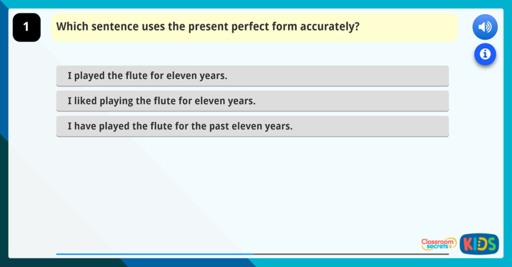 Year 3 Introducing and Recognising the Present Perfect Form in Sentences