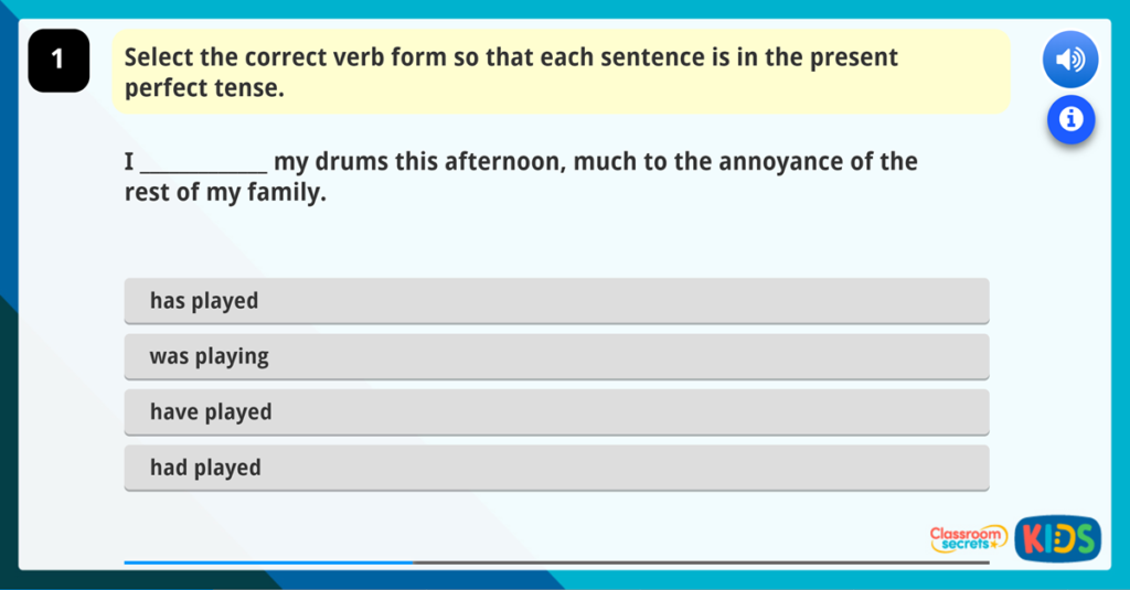 Year 3 Using the Present Perfect Form in Sentences