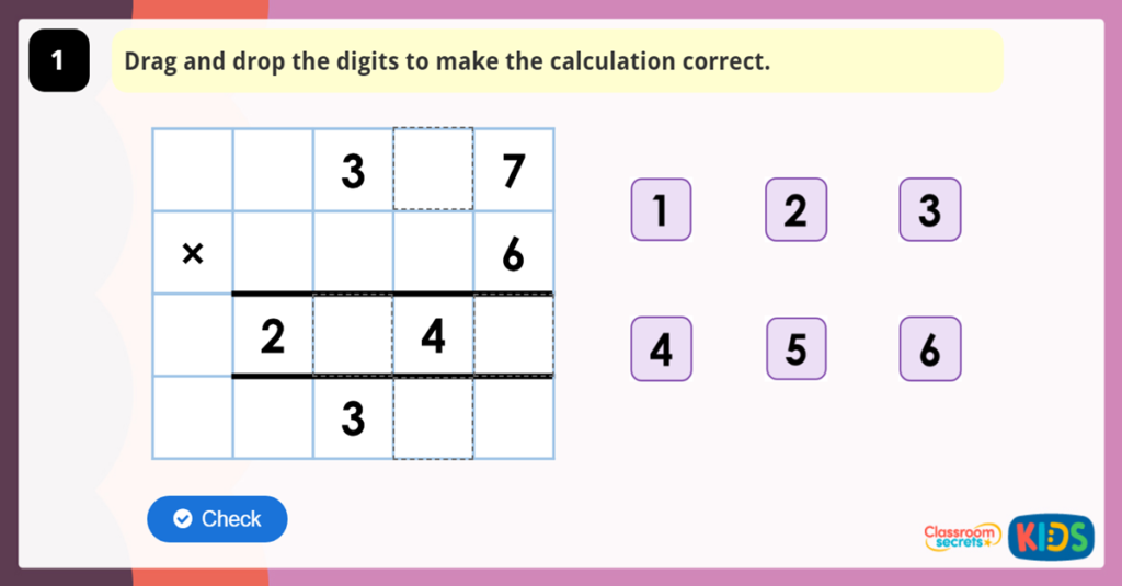 Multiply 3 Digits by 1 Digit