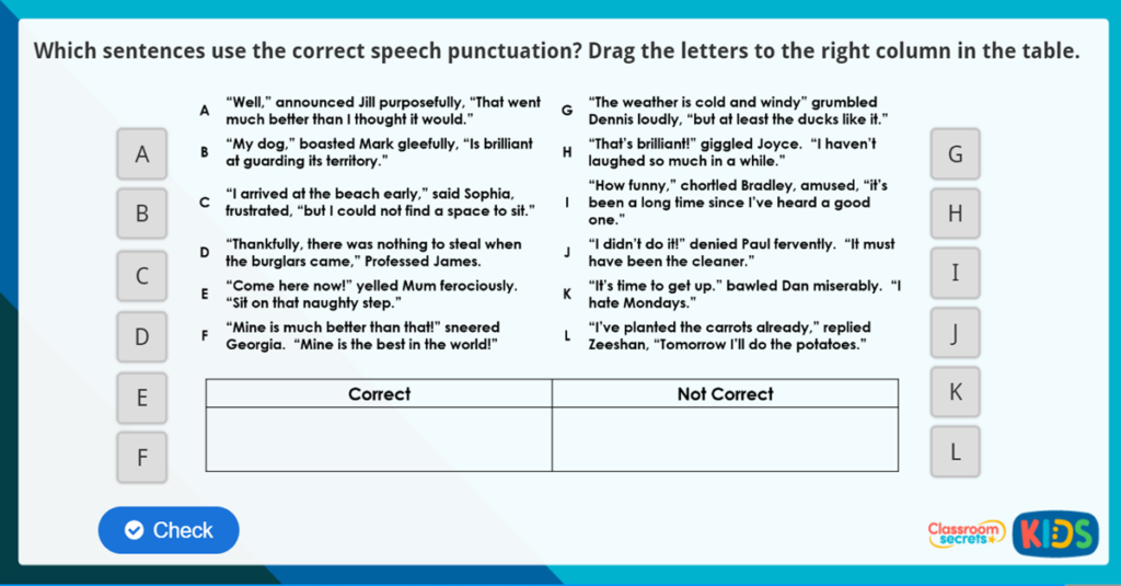 Year 4 Speech Punctuation Online Resources