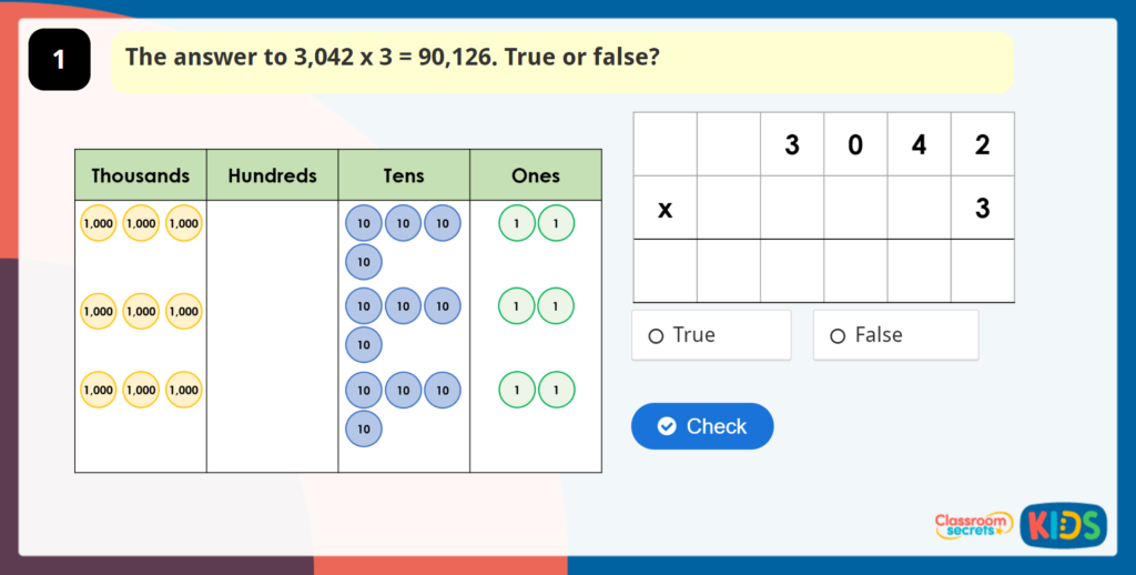 Year 5 Multiply 4 Digits by 1 Digit
