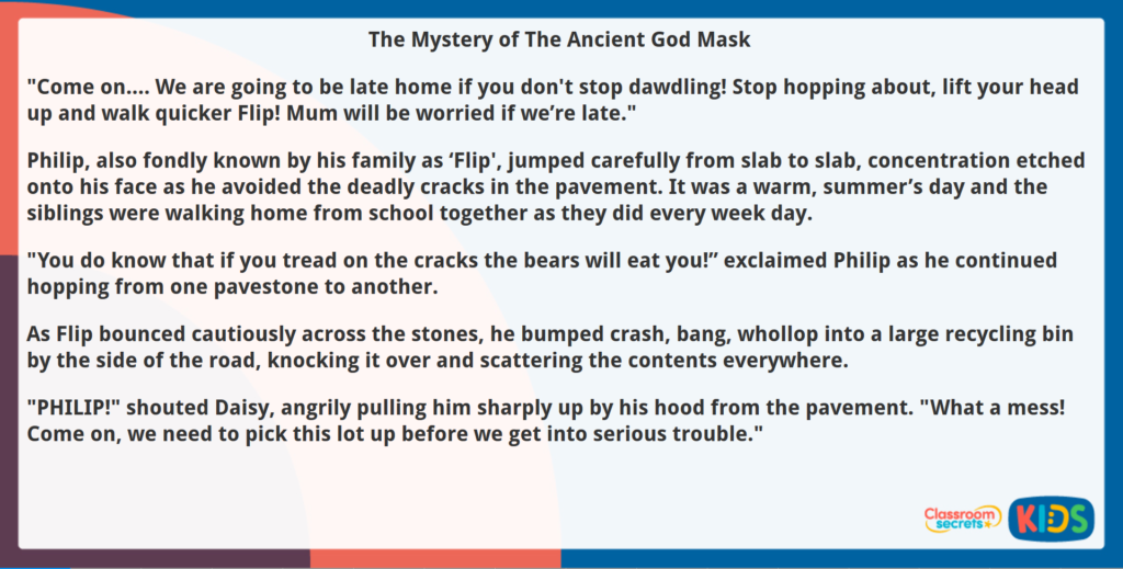 Year 5 Reading Comprehension Fiction The Mystery of the Ancient God Mask