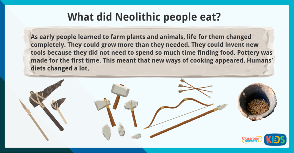 Year 3 Reading Comprehension Cooking Stone Age Classics