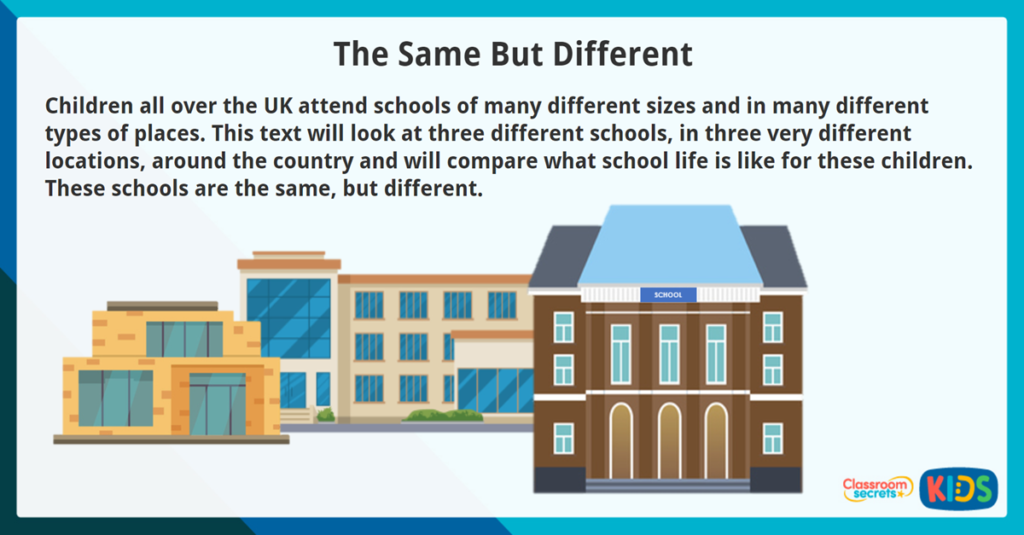 Year 4 Reading Comprehension The Same But Different